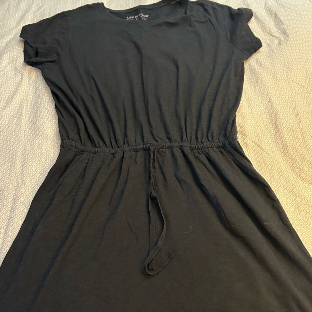 Life Is Good Black Tee Shirt Dress